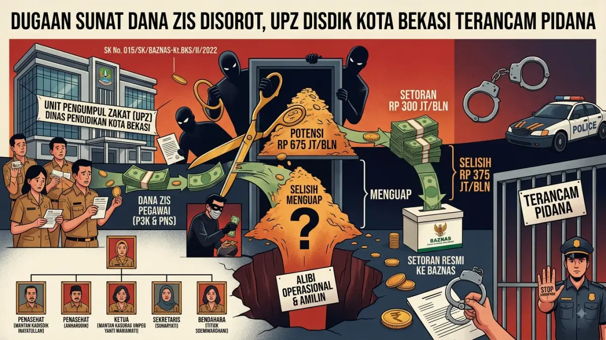 Dugaan Sunat Dana ZIS Disorot, Ancaman Pidana Mengintai UPZ Disdik Kota Bekasi